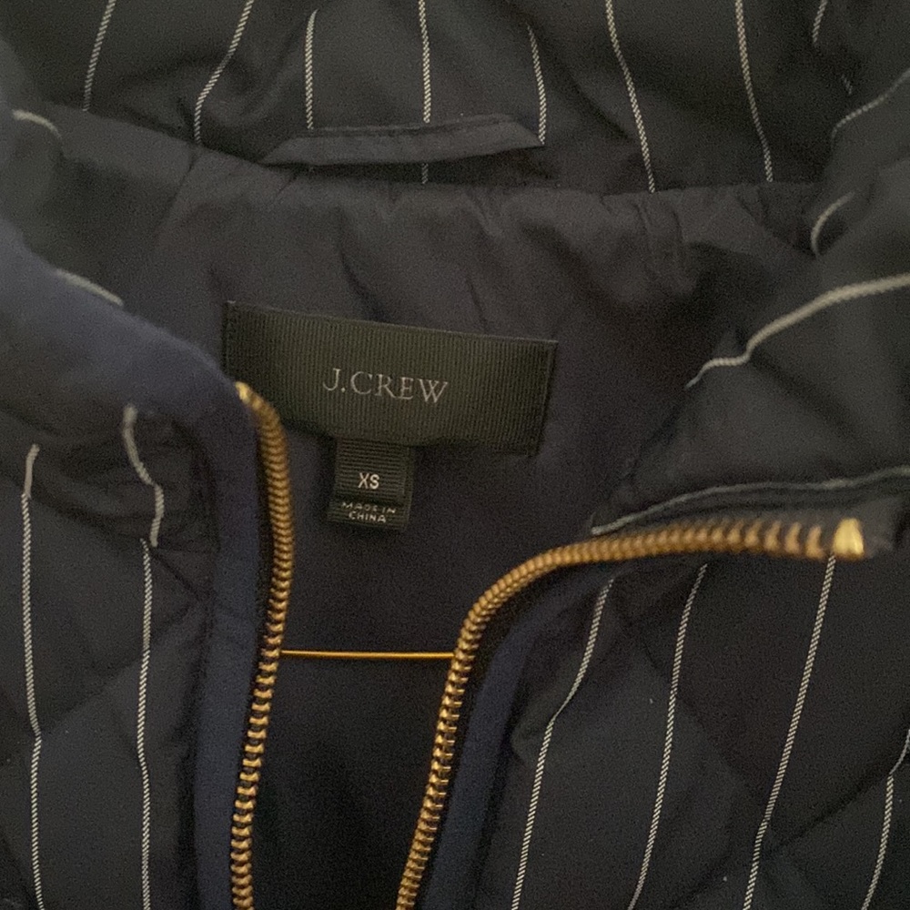 J.Crew Navy pinstriped Excursion quilted vest - Picture 8 of 12